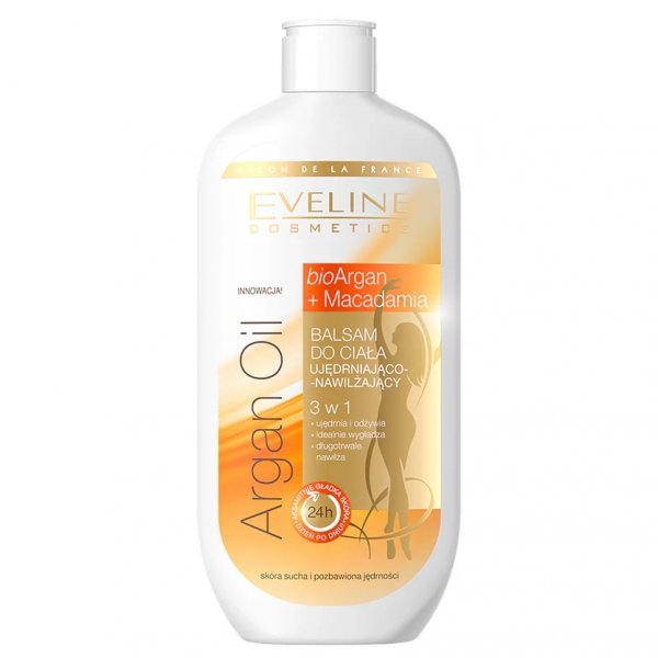 EVELINE Salon De La France Balsam do ciała ujędrniająco-nawilżający 3w1 Argan Oil &amp; Macadamia 350 ml