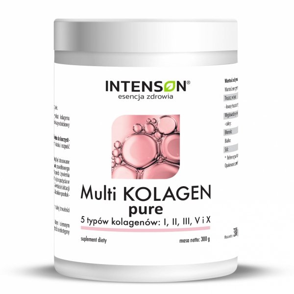 Multi Kolagen pure, 5 typów kolagenów, Intenson, 300g
