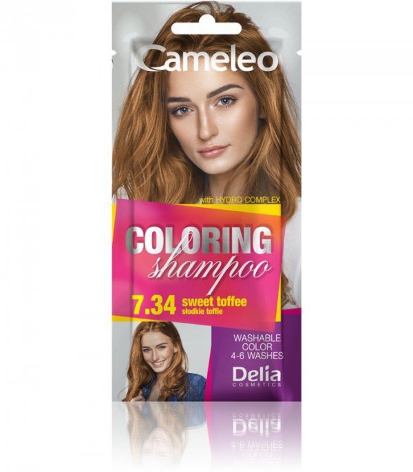 DELIA COSMETICS CAMELEO Szampon koloryzujący nr 7.34 Słodkie Toffee 40ml