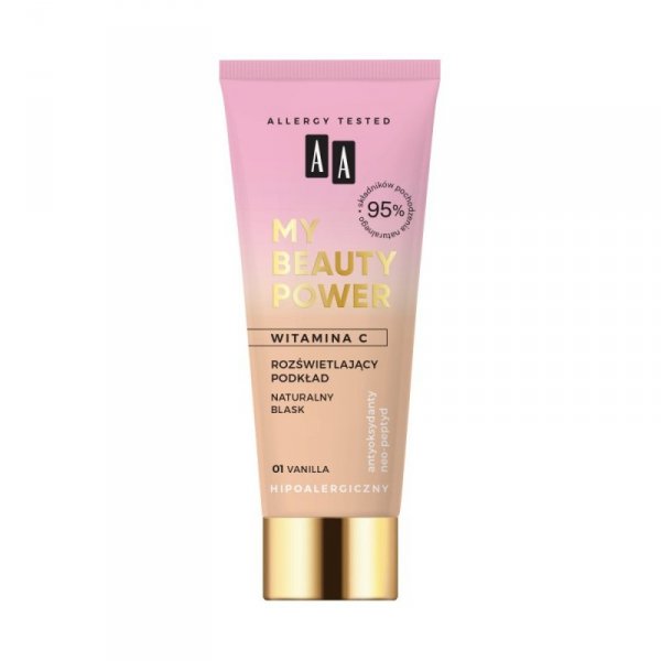 AA My Beauty Power Witamina C Podkład rozświetlający 01 Vanilla 30ml