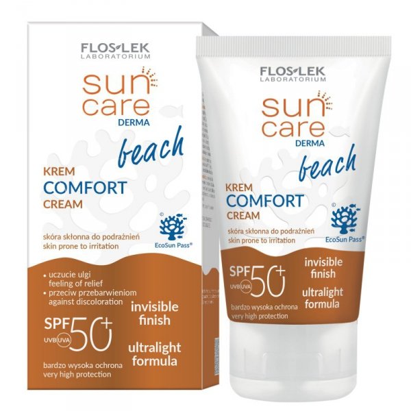 FLOSLEK Sun Care Derma Beach Krem do twarzy i ciała Comfort SPF50+  50ml