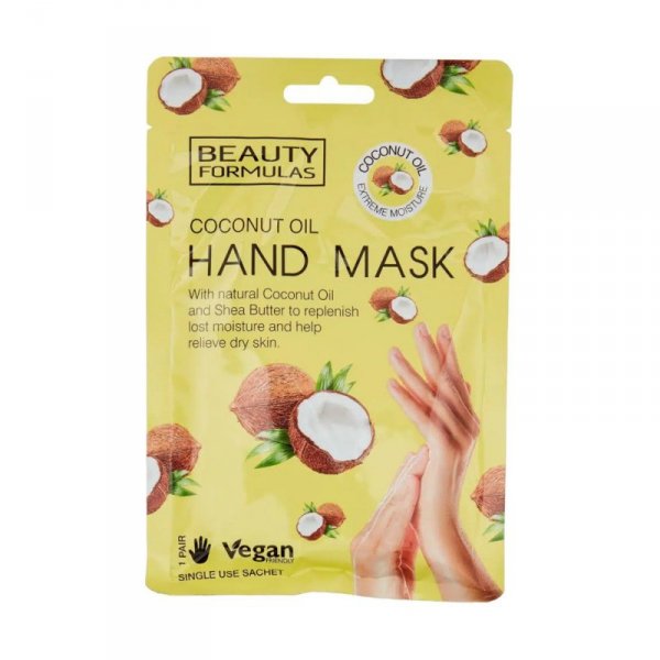 BEAUTY FORMULAS Hand Mask Maska na dłonie z olejem kokosowym - 1 para