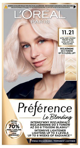 LOREAL Preference Farba do włosów 11.21 Ultra Jasny Chłodny Perłowy Blond 1 op.