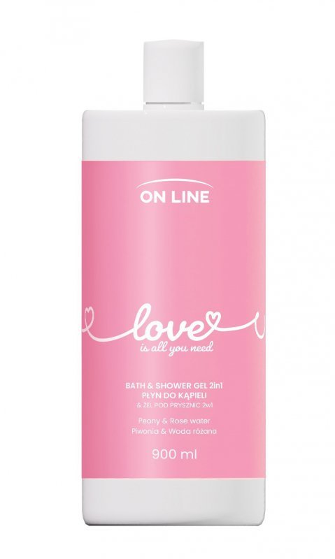 ON LINE Emocje Żel i płyn do kąpieli 2w1 Love 900 ml