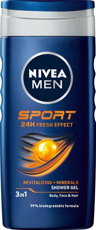 NIVEA MEN Żel pod prysznic 3in1 Sport 24H Fresh Effect 250 ml
