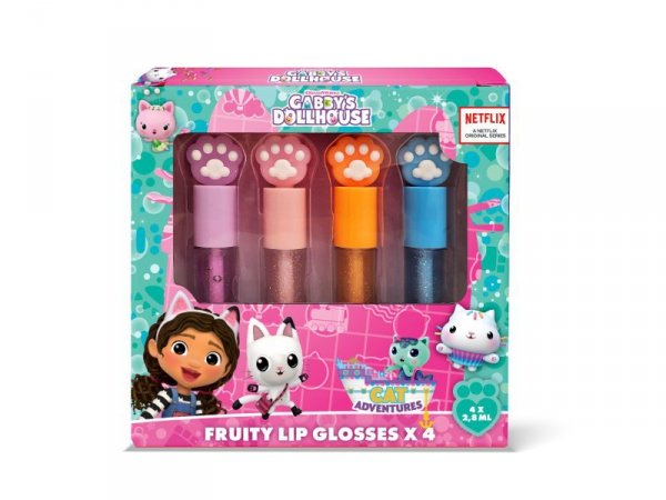 KIDS Gabby`s Dollhouse Zestaw Błyszczyków do ust 1op.-4 sztuki
