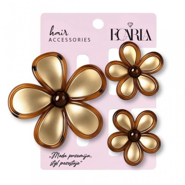 ECARLA Zestaw spinek do włosów klamer 3w1 Kwiat omre XL + 2 szt. mini spinek SP433 1 op. - 3 szt.