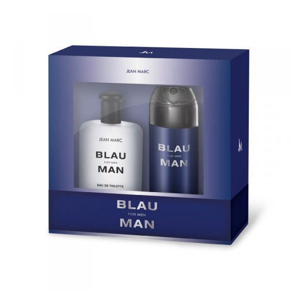 JEAN MARC Zestaw prezentowy męski Blau Man (woda toaletowa 100ml + dezodorant w sprayu 150ml)