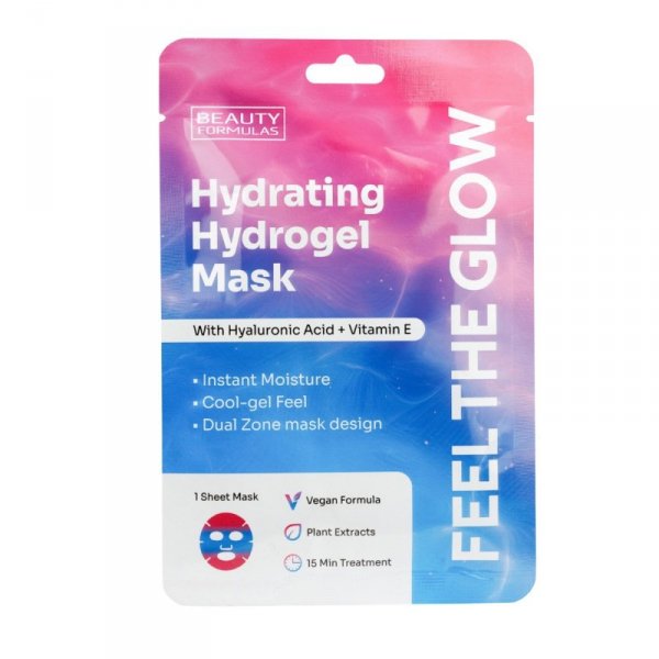 BEAUTY FORMULAS Hydrożelowa Maska nawilżająca z kwasem hialuronowym + witaminą E 1 szt.