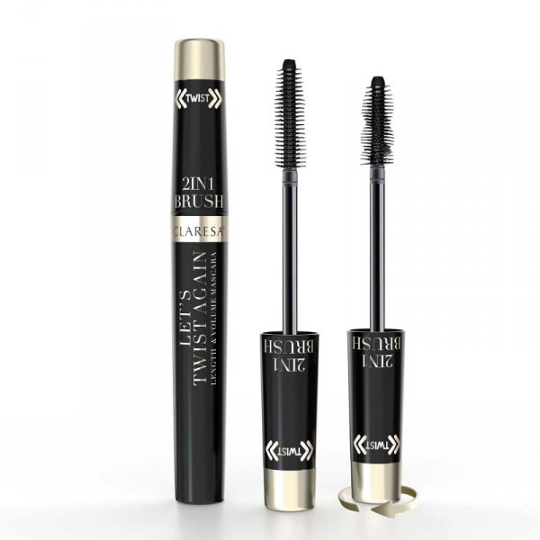 CLARESA Let’s Twist Again Length & Volume Mascara Tusz do rzęs wydłużająco-pogrubiający Czarny 7 g