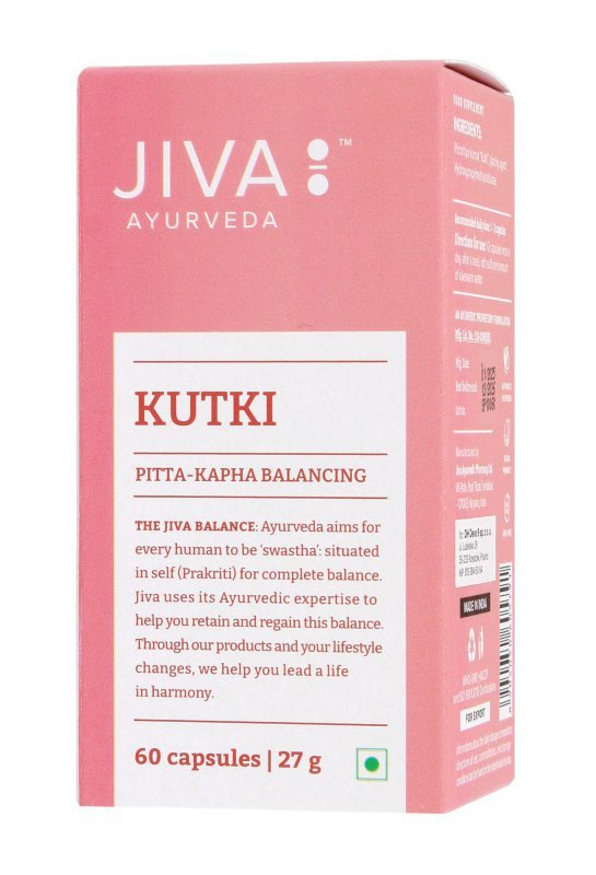 JIVA AYURVEDA Kutki Suplement diety wspomagający wątrobę i trawienie Kapsułki 60 szt. - (termin 09.2026)