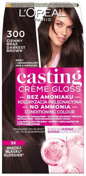 LOREAL Casting Creme Gloss Krem koloryzujący nr 300 - Ciemny Brąz