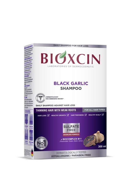 BIOXCIN Szampon do włosów z czarnym czosnkiem 300 ml