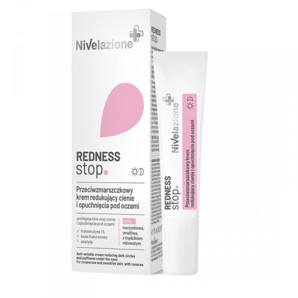 NIVELAZIONE Redness Stop Przeciwzmarszczkowy krem redukujący cienie i opuchnięcia pod oczami 15 ml