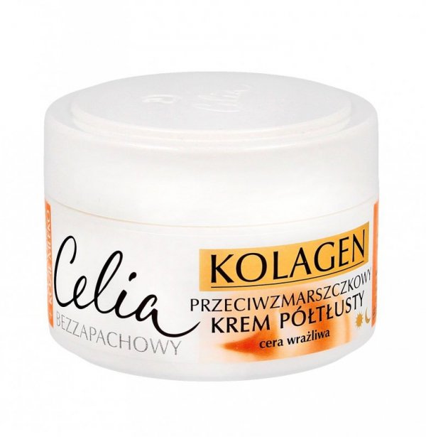 CELIA Kolagen Przeciwzmarszczkowy krem półtłusty do cery wrażliwej z kozim mlekiem 50 ml