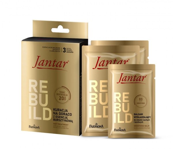 FARMONA Jantar Kuracja na gorąco z esencją bursztynową do włosów suchych i łamliwych  20ml+20ml+10ml