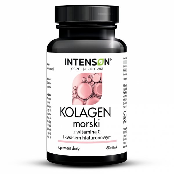 Kolagen Morski + Hialuron + Witamina C, 60 tabletek, Intenson