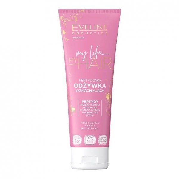Eveline My Life My Hair Peptydowa Odżywka wzmacniająca do włosów cienkich,matowych i bez objętości 250ml