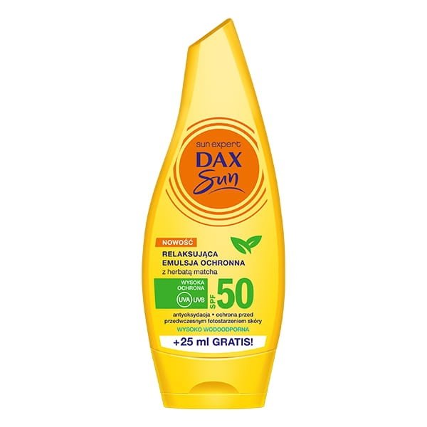 DAX SUN Emulsja Ochronna SPF 50 Relaksująca z Herbatą Matcha, 175 ml