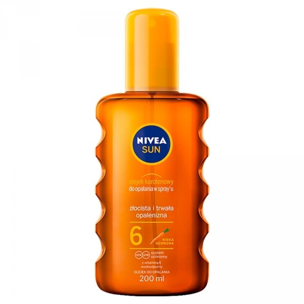 NIVEA SUN Intense Bronze Olejek karotenowy do opalania w sprayu SPF6 200 ml
