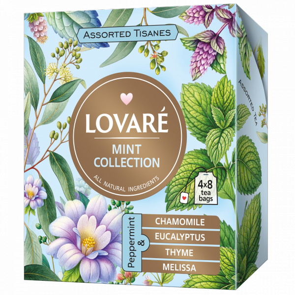 Zestaw herbat Assorted herbal tea MINT, Lovare, 4 rodzaje po 8 szt.