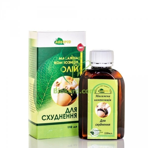 Массажное Масло для Похудения, Адверсо, 100% Натуральное