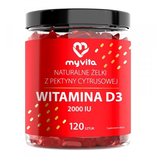 Witamina D3 Naturalne Żelki dla Dorosłych, MyVita, 120 sztuk
