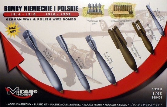 Mirage 848401 1/48 Bomby niemieckie 1914-1918 / polskie 1918-1939 'MAX SET'