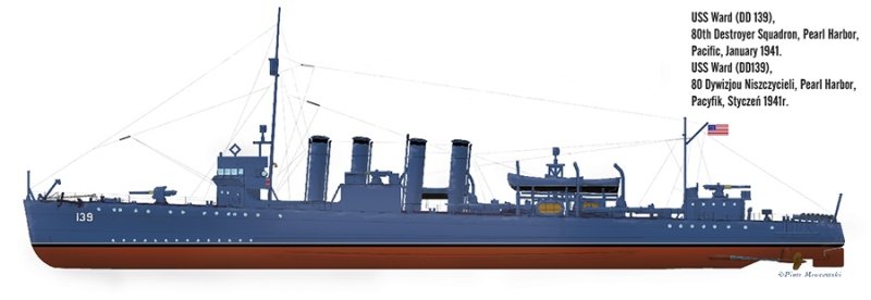 Mirage 400601 1/400 USS Ward DD-139 'Pearl Harbor 1941'  [Amerykański Niszczyciel II WŚ]
