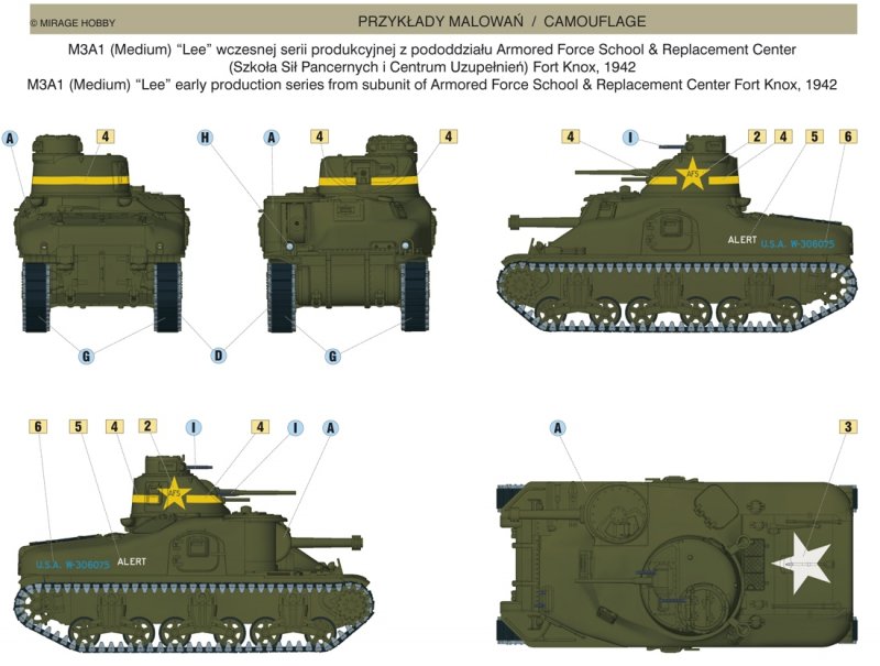 Mirage 72803 1/72 M3A1 Czołg Średni