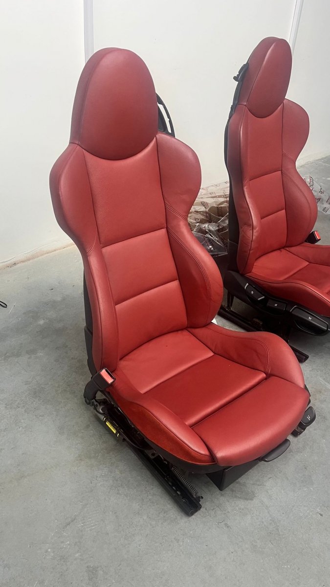 FOTELE SPORT BMW Z4 E85 ORYGINAŁ CZERWONE GRZANE