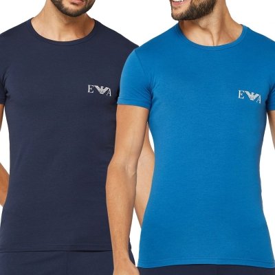 Emporio Armani t-shirt koszulka męska granat i niebieski 2-pack 111670-3R715-50336