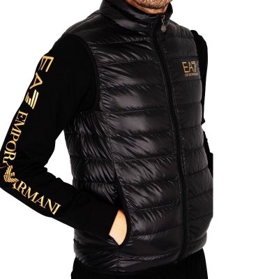 Emporio Armani EA7 bezrękawnik męski czarny złote logo 8NPQ01-PN29Z-0208