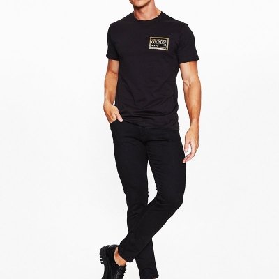 Versace Jeans Couture t-shirt męski czarny 75GAHT12-75U8600