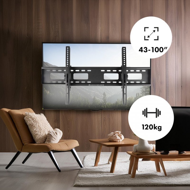 MACLEAN UCHWYT DO TV, MAX VESA 800X400, 43-100&quot;, 120KG, REG. ODCHYLENIA +15°~-15° MC-422