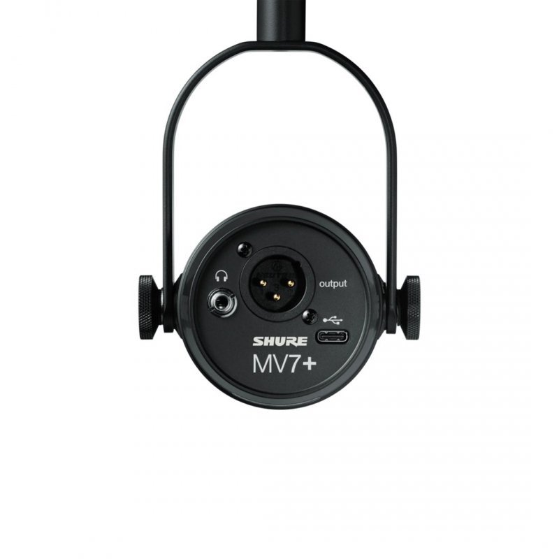 Shure MV7+-K-BNDL - mikrofon lektorski/wokalny ze złączem XLR/USB-C, czarny + statyw biurkowy GATOR
