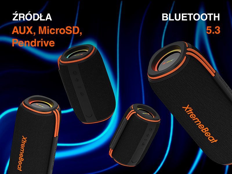 Głośniki TRACER XtremeBeat Ultra TWS BT RGB BLACK