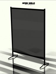 Parawan OPEN WELD BASIC HD  z kurtyną z niepalnego zbrojonego PVC 1450x1900