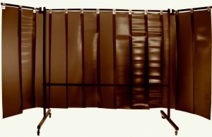 Parawan spawalniczy z lamelami i ramionami OPEN WELD  SOLID MAX 3700x1900 mm  (szer x wys.)