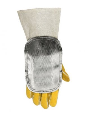WELDAS-Aluminizowana osłona z włókna szklanego na rękę odbiająca wysoką temperaturę, czarne włókno szklane od wewnątrz 44-3009BF