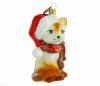 Glass bauble Kitten in a Santa hat 10cm