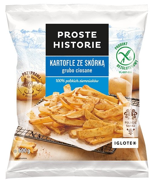 [IGLOTEX] Kartofle ze skora grubo ciosane 600g/16