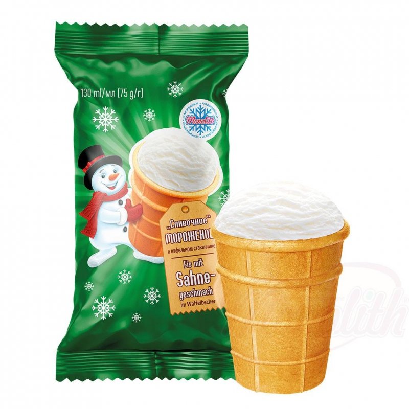 [MONOLITH] Lody w kubku waflowym kremowe 130ml/40
