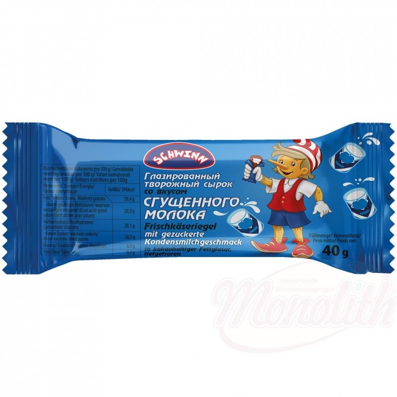 [SCHWINN] baton twarogowy glazurowany z skondensowanym mlekiem 40g/20