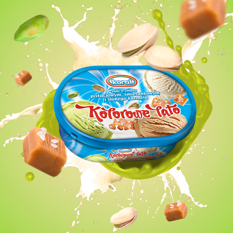 [KORAL] Kolorowe lato pistacja-smietanka-slony karmel 1000ml/6
