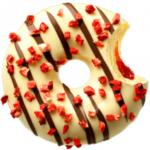 LA005 Donut z nadzieniem truskawkowym 77g x 12 