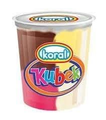 9125 Lody Koral KUBEK 4 smaki 180ml 1x40