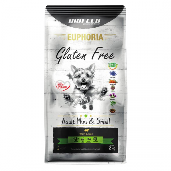 opakownie suchej karmy Biofeed Euphoria Adult Mini &amp; Small Dog with Lamb 2kg.