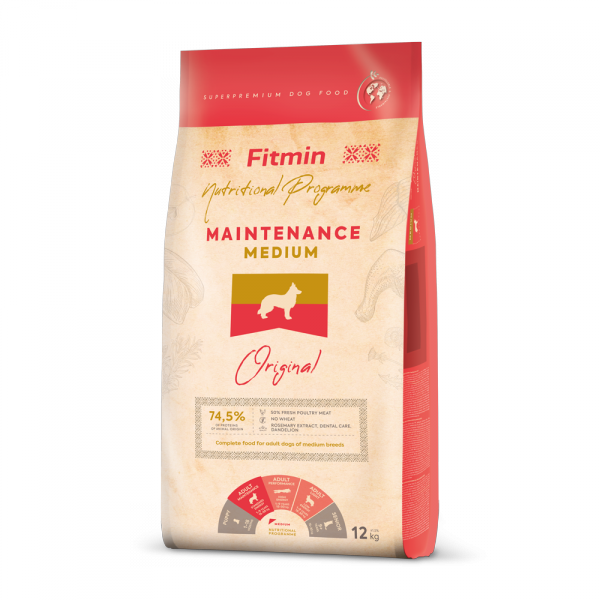 opakowanie suchej karmy Fitmin dog Medium Maintenance 12kg