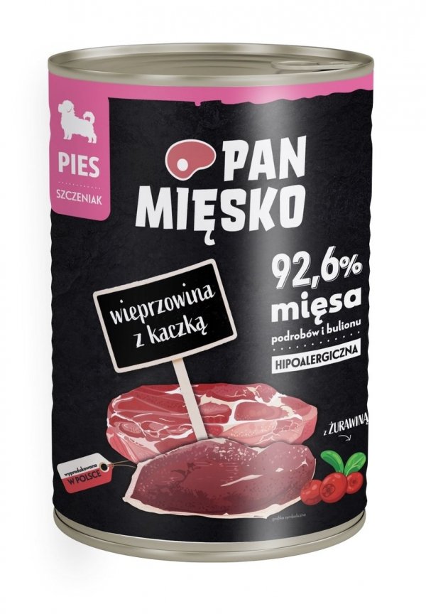 Pan Mięsko Wieprzowina z Kaczką dla Szczeniąt 400g